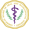 American Board of Oral and Maxilofacial Surgery seal, representing certification in advanced surgical expertise and high professional standards in dental care.