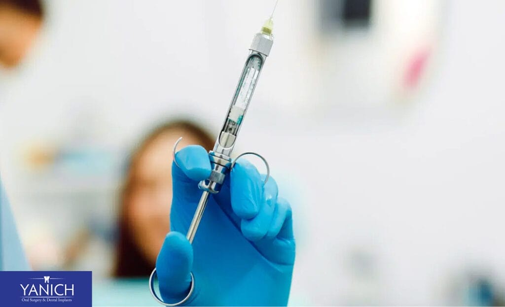 Lidocaine injection for dental procedures